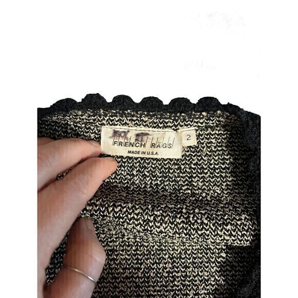 French Rags Long Maxi Open Cardigan Size 2 Oversized With Pockets Blac… - Picture 5 of 6